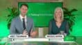 Joey Thurman and Nicole Astra in front of a TV with Talking Plant Protein logo